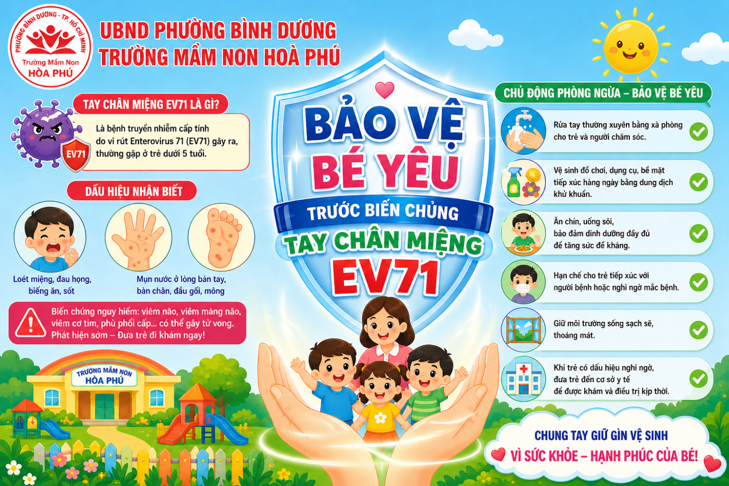 BẢO VỆ BÉ YÊU TRƯỚC BIẾN CHỦNG TAY CHÂN MIỆNG EV71